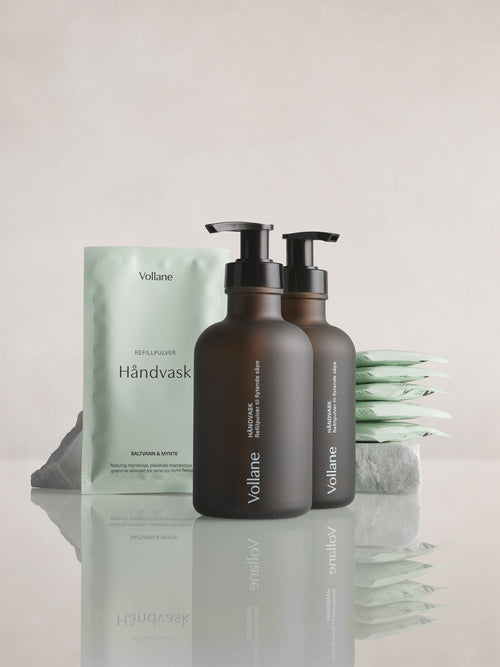 2 Glassflasker + 6 Refillpulver